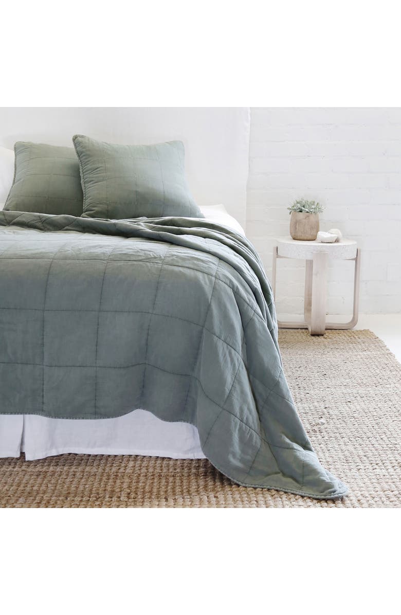 Pom Pom at Home Antwerp Cotton Coverlet, Alternate, color, Moss