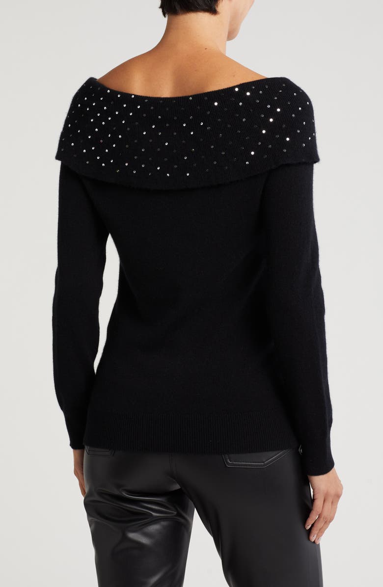 Sofia Cashmere Cowl Neck Sequin Cashmere Sweater, Alternate, color, 