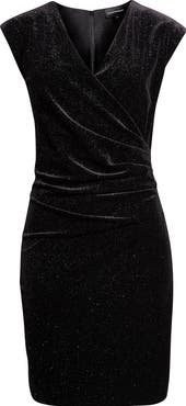 Emporio Armani Metallic Chenille Faux Wrap Dress