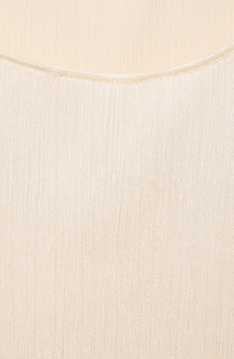 MANGO Plissé Sleeveless Knit Top, Alternate, color, Ecru