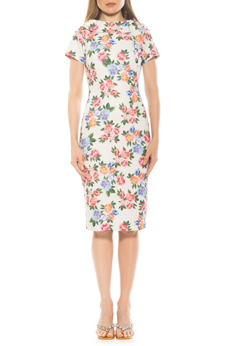 Wrene Sheath Dress, Main, color, IVORY FLORAL
