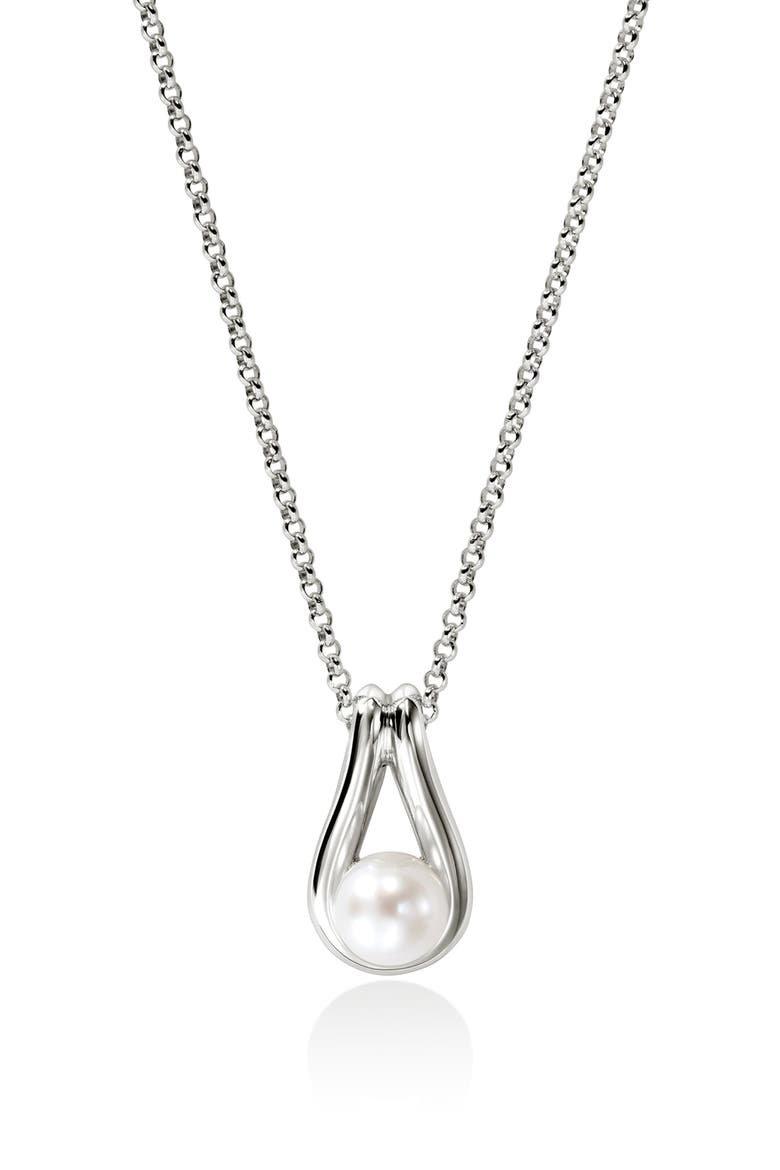 Surf Silver Pendant Necklace, Main, color, STERLING SILVER