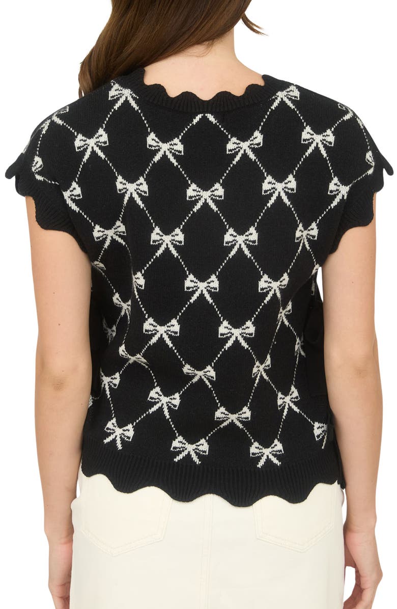 Blu Pepper Bow Cap Sleeve Sweater, Alternate, color, Black