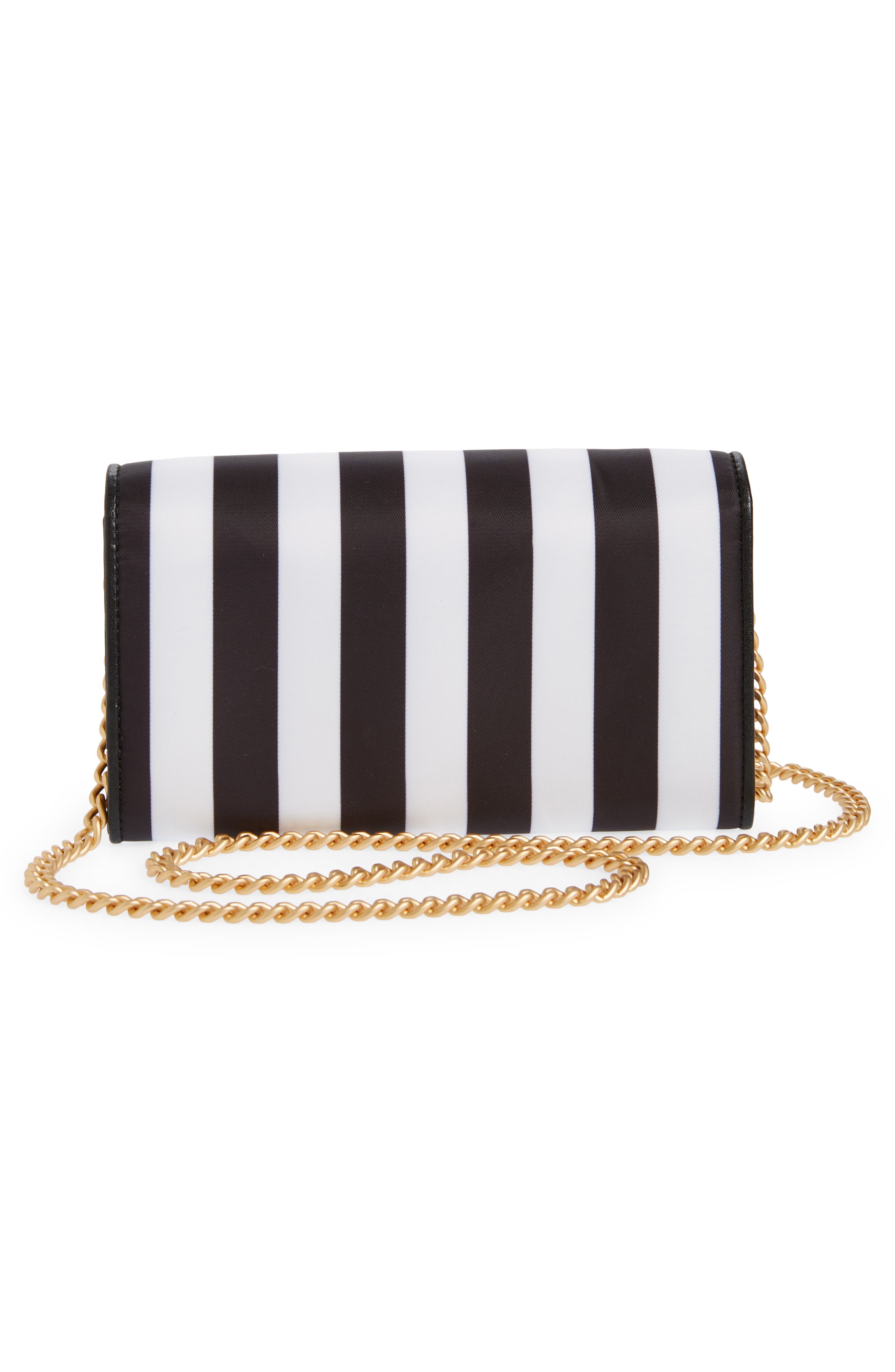 Moschino Logo Belt Stripe Nylon Shoulder Bag, Alternate, color, 