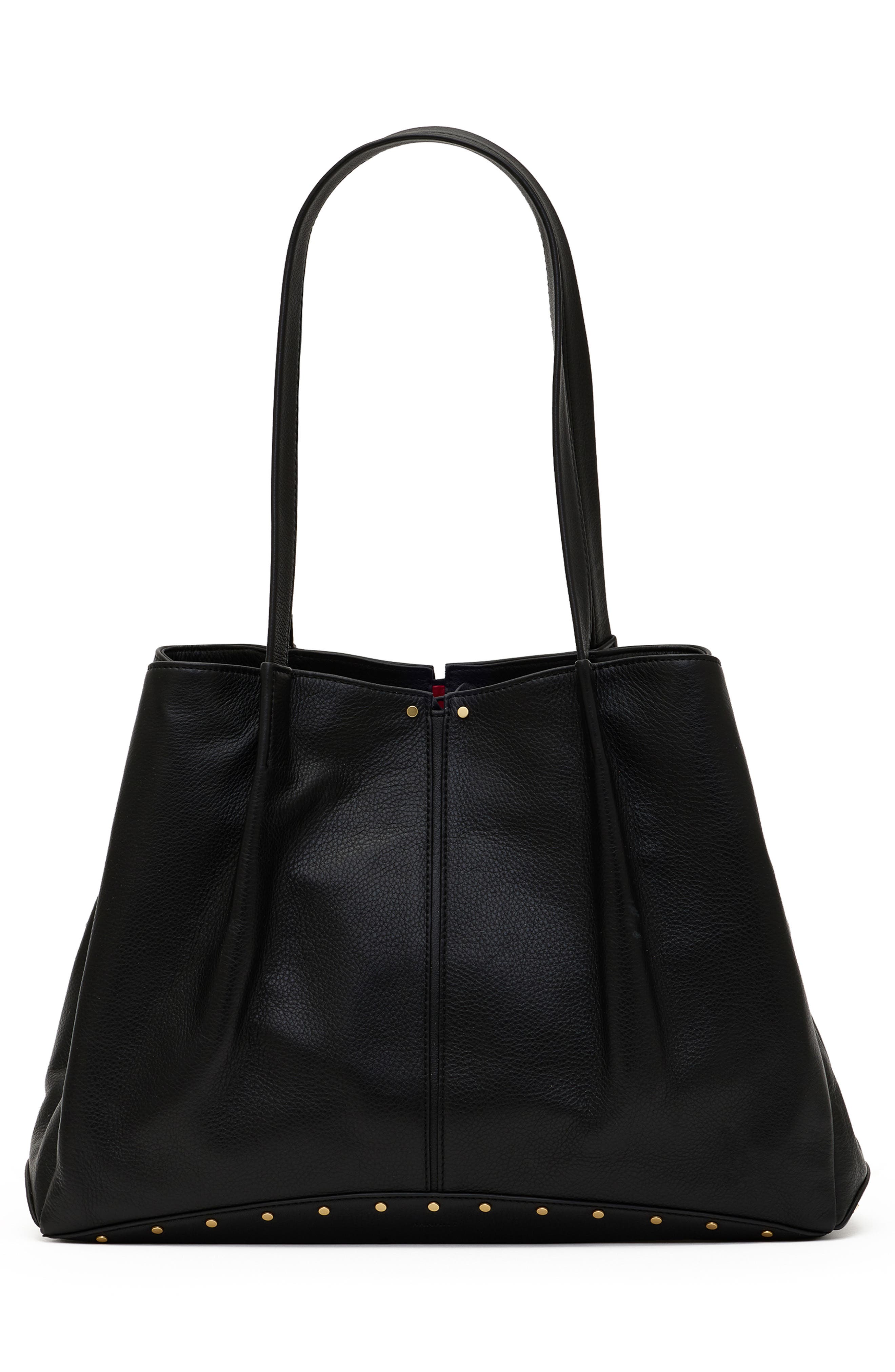 Meryl Leather Carryall Tote, Alternate, color, BLACK/BRUSHED GOLD