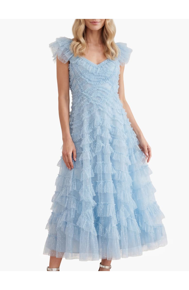 Needle & Thread Lola Backless Ballerina Dress, Main, color, Aqua