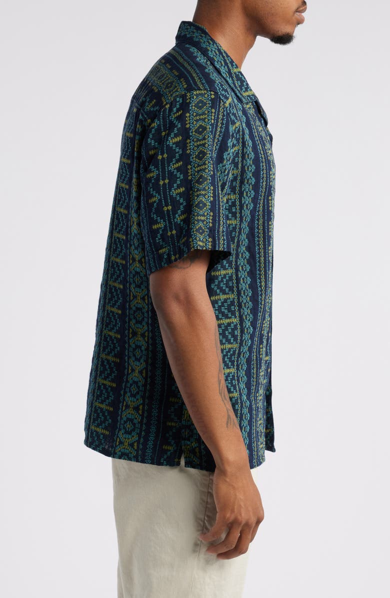 Wax London Didicot Stripe Cotton Camp Shirt, Alternate, color,