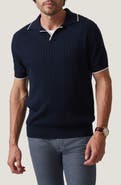 34 Heritage Rib Short Sleeve Polo Sweater
