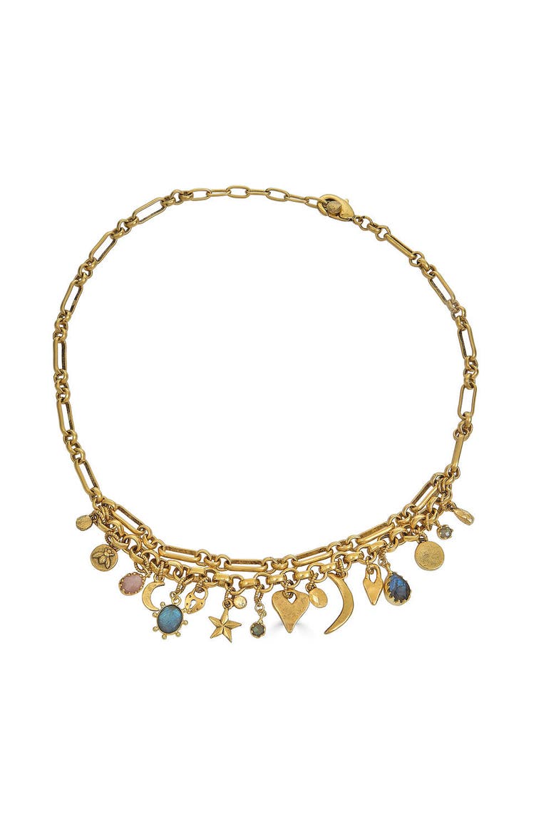 Talisman Charm Necklace, Main, color, Gold