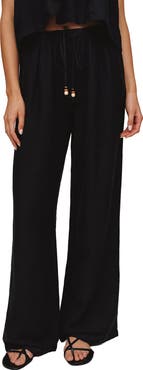 Bella Dahl Beaded Drawstring Linen Blend Beach Pants