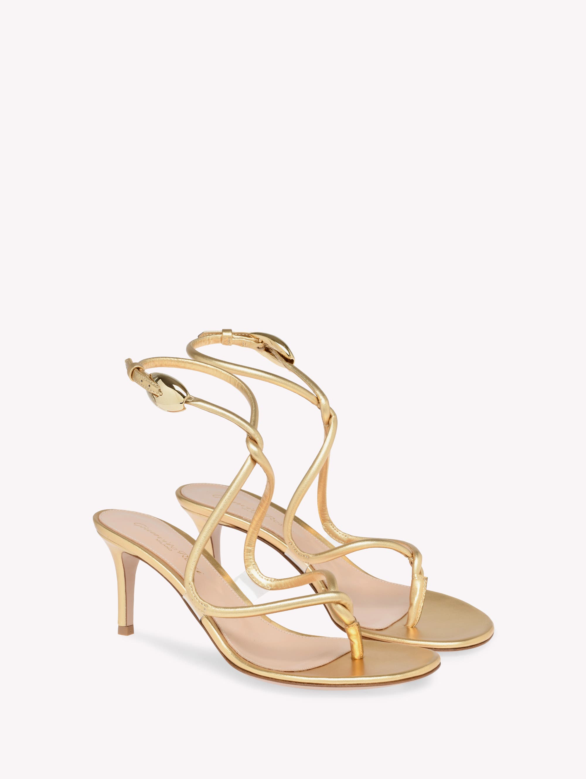 Gianvito Rossi Jungle Mamba 70 Thong, Alternate, color, Gold 95%Nappa+5%Tpu