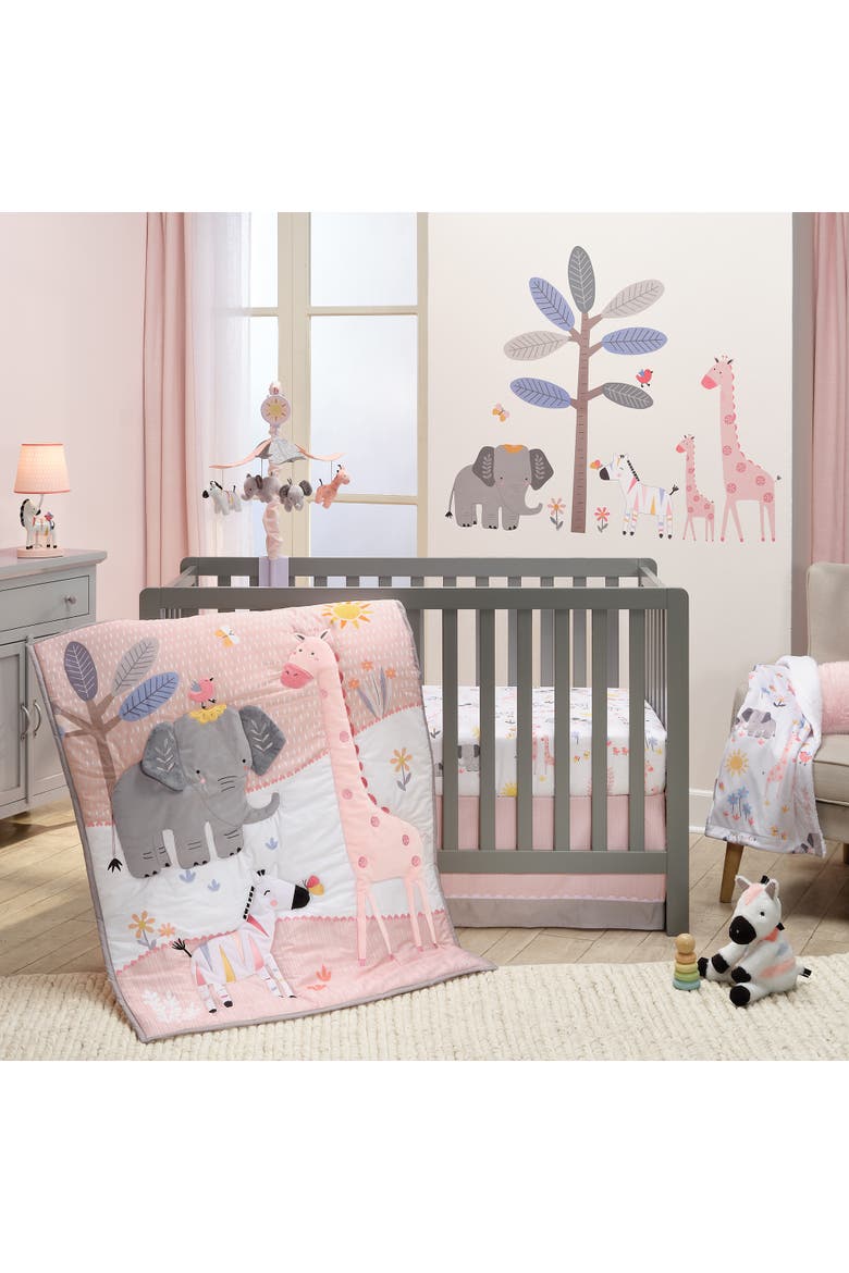 Jazzy Jungle Elephant/Zebra/Giraffe/Tree Wall Decals/Stickers, Alternate, color, Multicolor