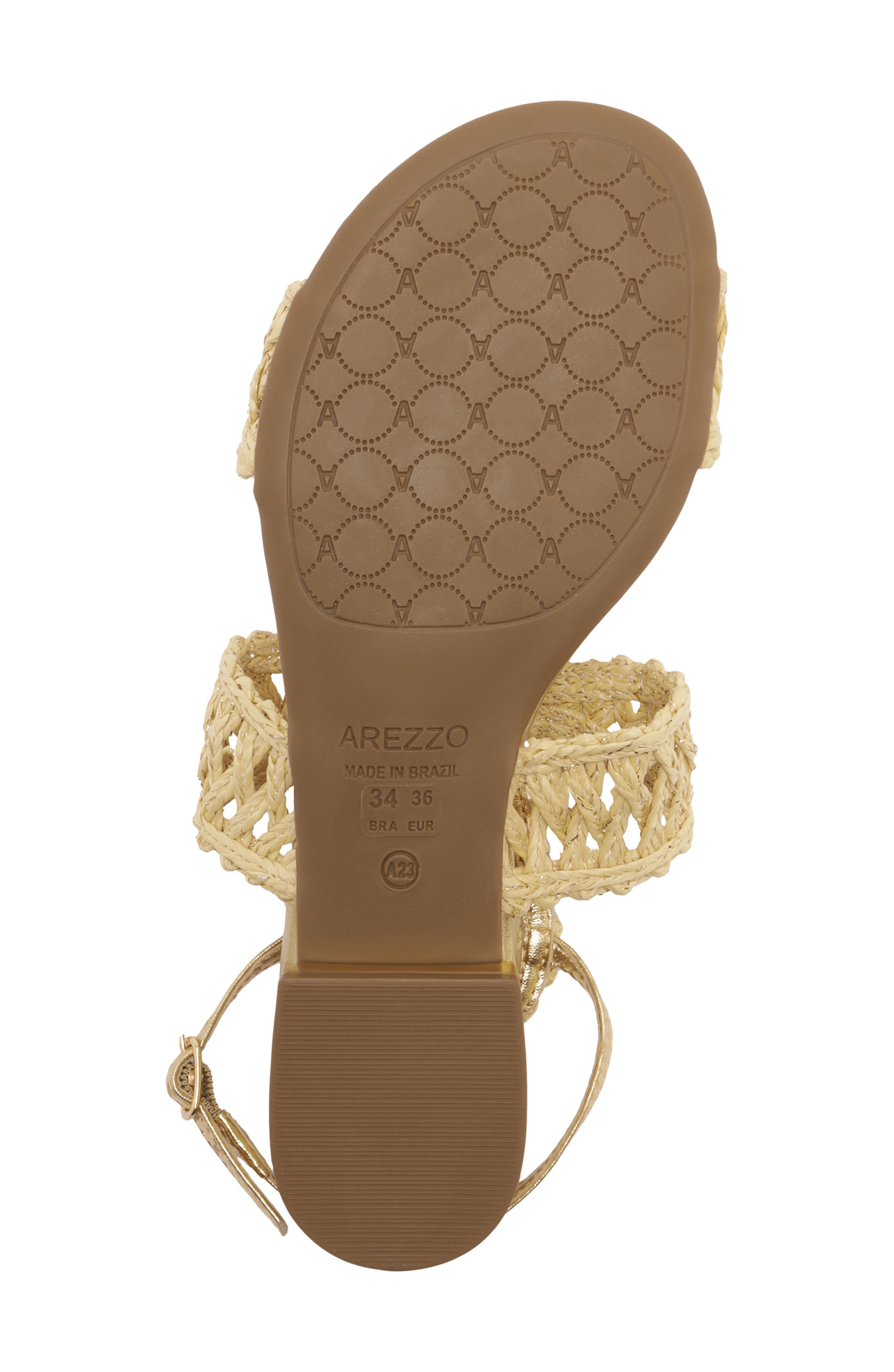 Arezzo Ciara Ankle Strap Sandal, Alternate, color, Natural Gold
