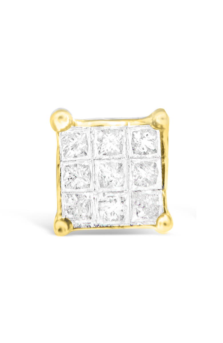 Haus of Brilliance 10K Yellow Gold PrincessComposite 18-stone Diamond Earrings, Alternate, color, Yellow