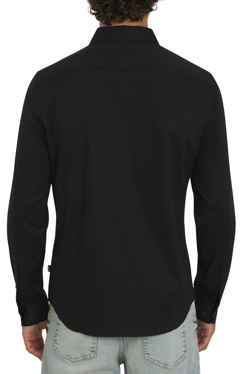 DKNY SPORTSWEAR Johnson Stretch Cotton Button-Up Shirt, Alternate, color, Black