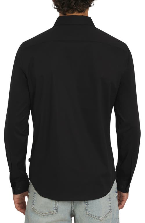 Dkny Sportswear Johnson Stretch Cotton Button-up Shirt In Black
