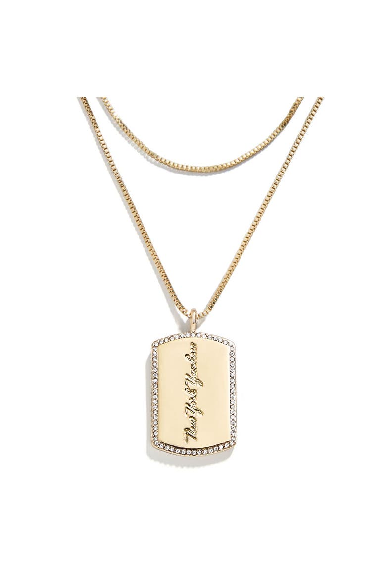 x Baublebar New York Yankees Dog Tag Necklace, Main, color, Gold