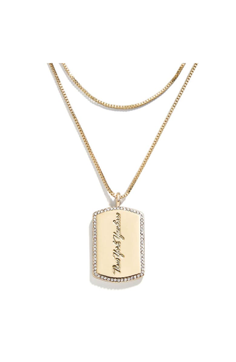 WEAR by Erin Andrews x Baublebar New York Yankees Dog Tag Necklace, Main, color, Gold