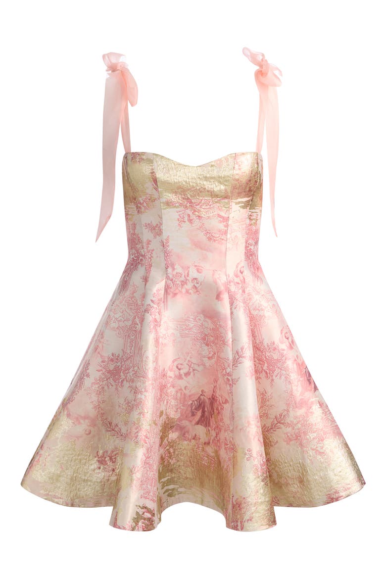 Summer Toile Jacquard Minidress, Alternate, color, ENGLISH ROSE TOILE