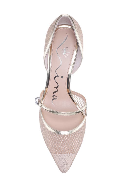 Nina Nashly Pointed Toe Cap Toe Mary Jane Pump In Silver