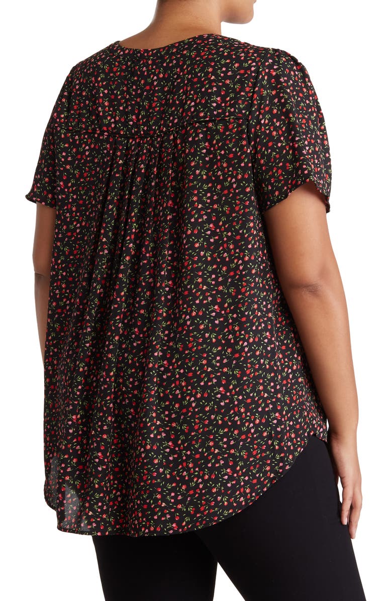 Pleione Floral Flutter Sleeve Blouse, Alternate, color,