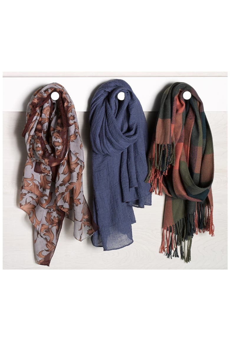 Oversized Square Scarf, Alternate, color, BLACK