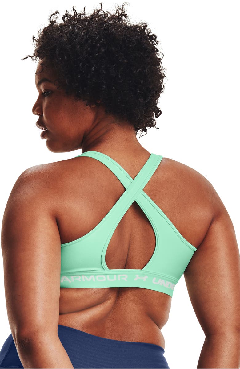 Under Armour HeatGear<sup>®</sup> Mid Cross Back Sports Bra, Alternate, color,