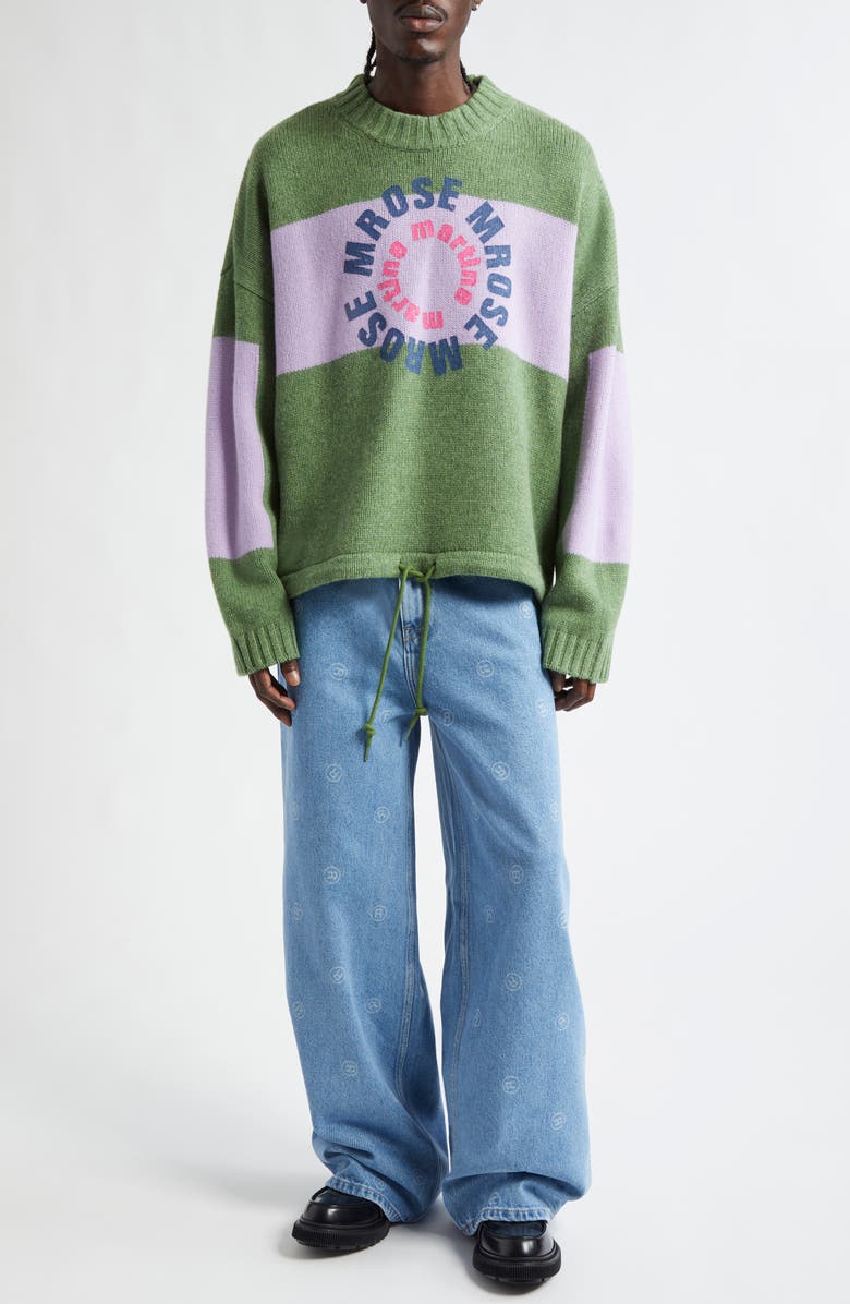Martine Rose Circle Logo Lambswool Graphic Sweater, Alternate, color, 