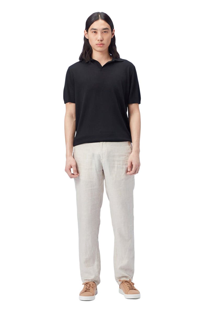 GOBI Mongolian Cashmere Silk Cashmere Polo Shirt, Alternate, color, Black