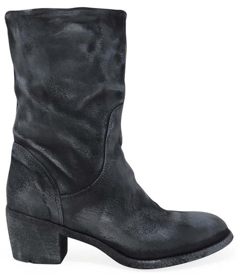 Leather Mid Calf Boot
