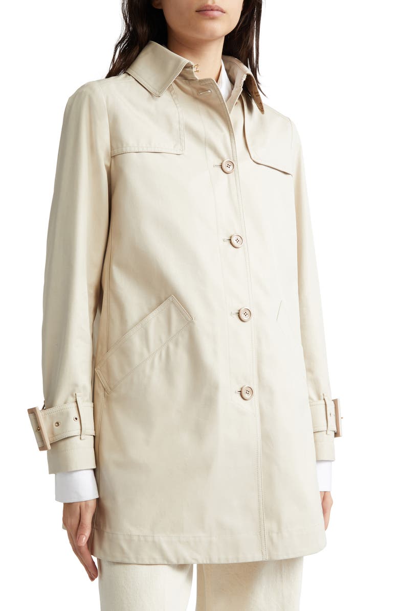 Herno Delon Cotton Short Trench Coat, Alternate, color, Champagne