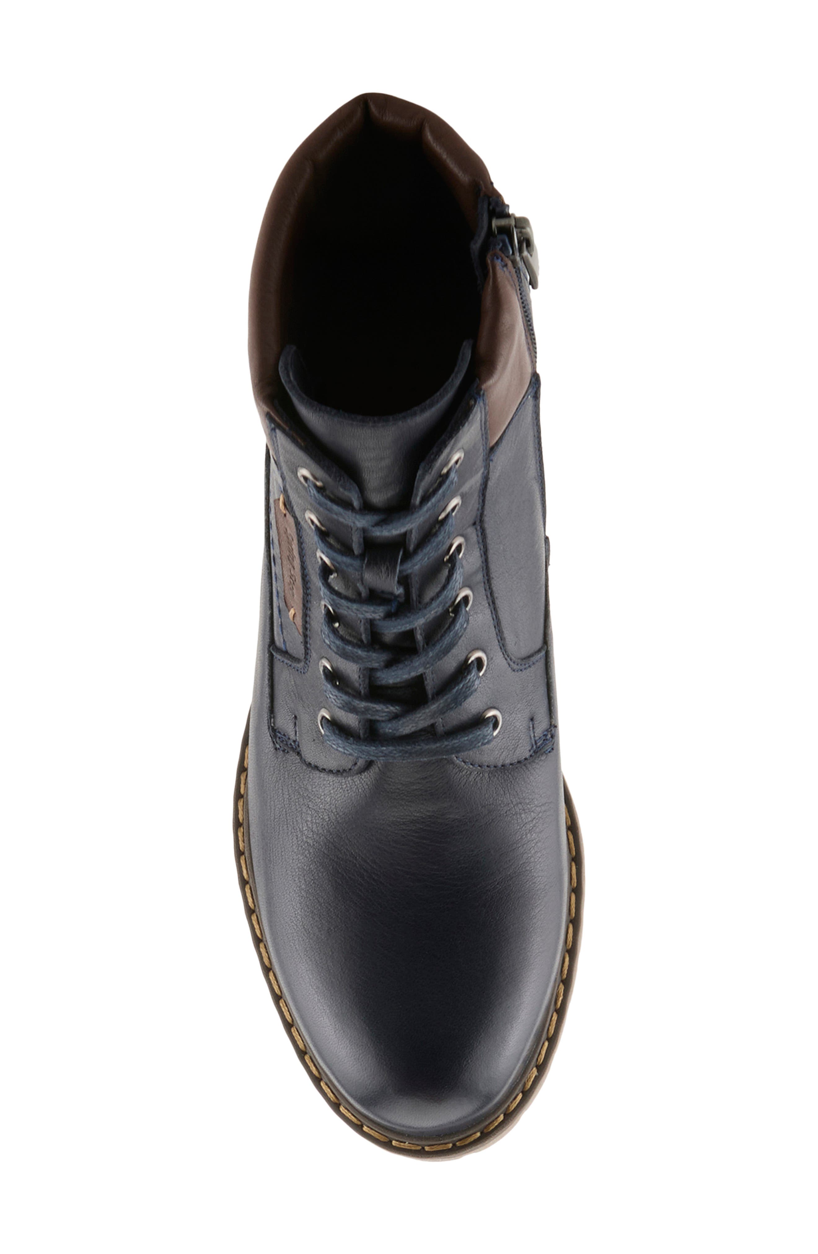Alpina Leather Bootie, Alternate, color, NAVY MULTI