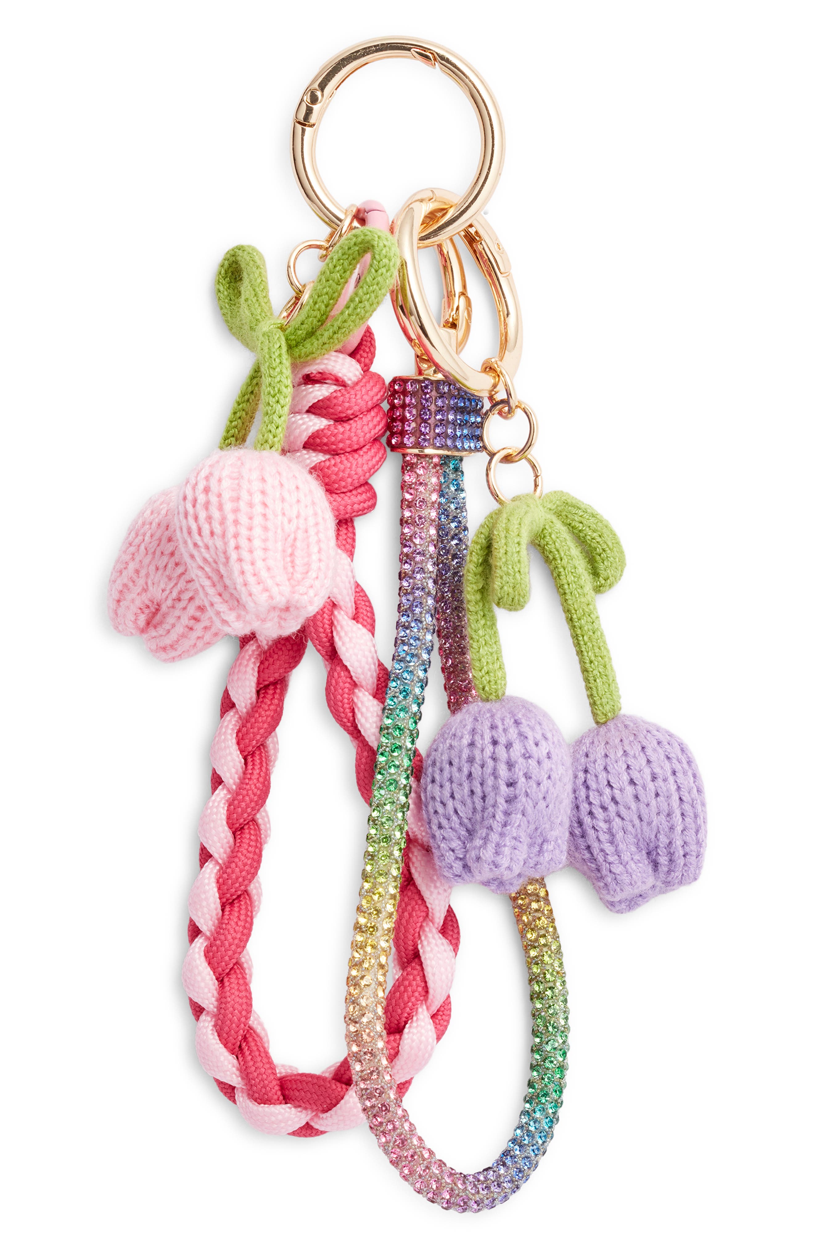 Chelsea28 Tulip Bag Charm, Main, color, Purple Multi- Gold