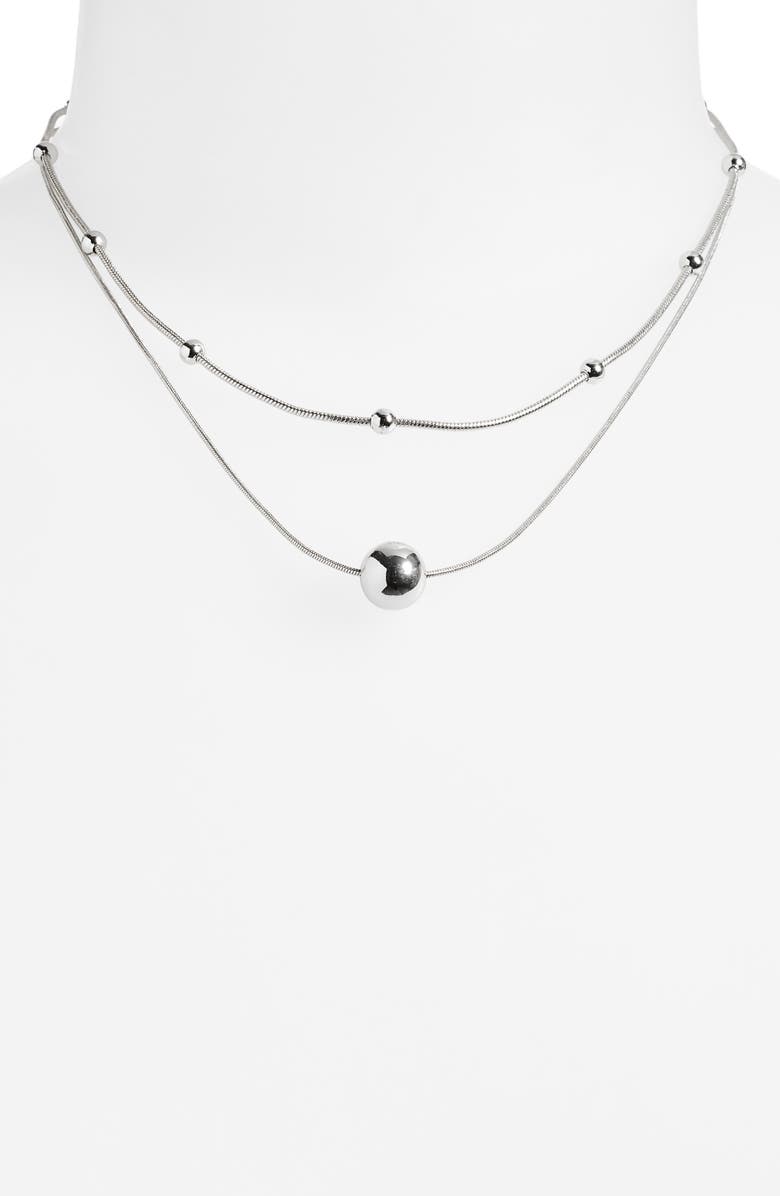 NORDSTROM RACK Demi-Fine 2-Pack Chain Necklaces, Alternate, color, Silver