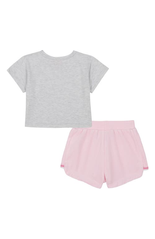 Shop Juicy Couture Kids' Rhinestone Tee & Velour Shorts Set In Pink