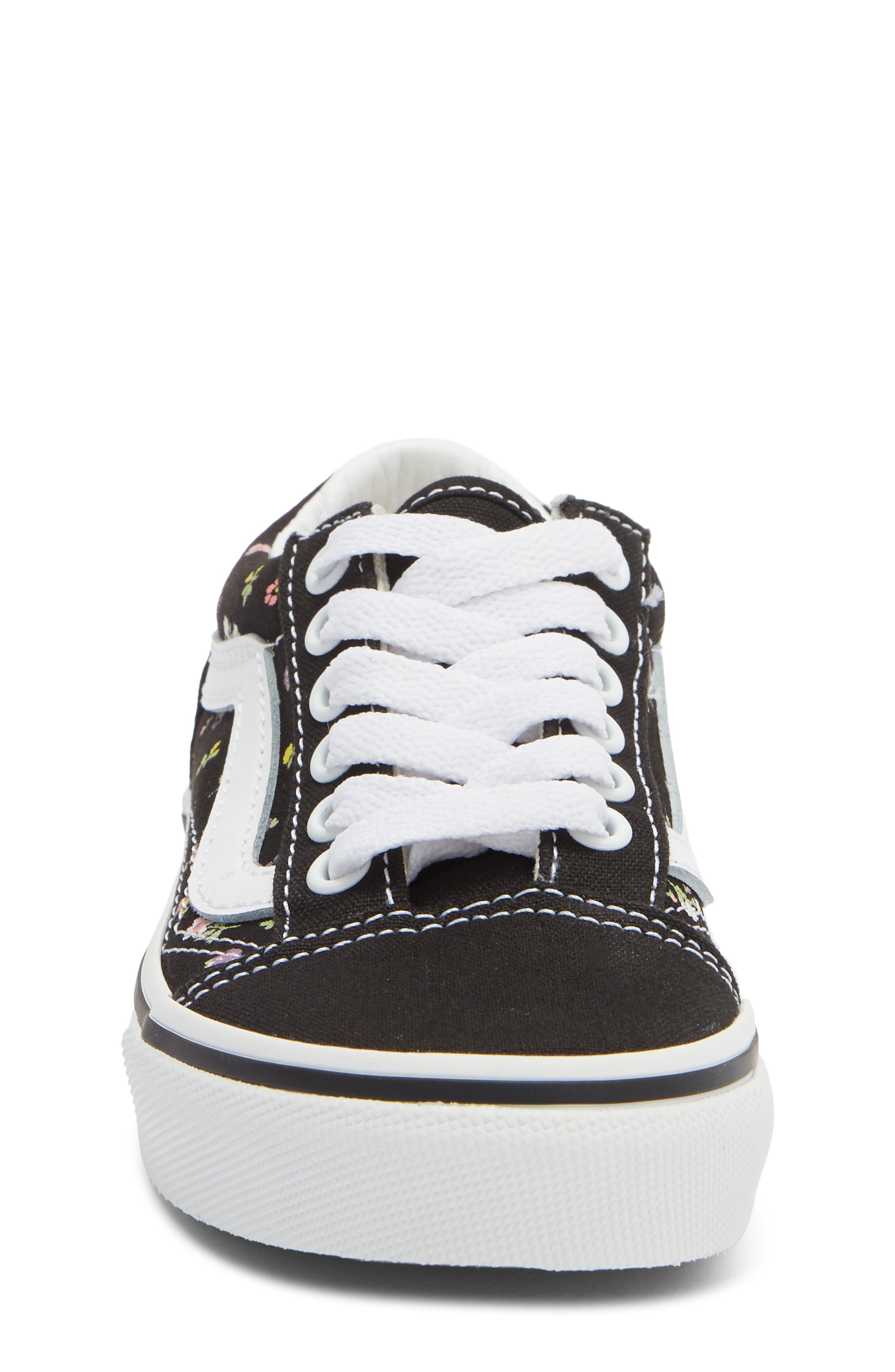 Kids' Old Skool Sneaker, Alternate, color, FLORAL BLACK/SUNSET BLUSH
