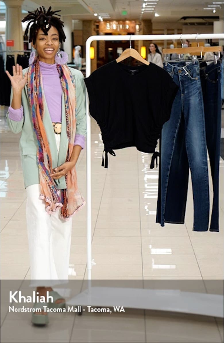 Mira Side Ruched Cotton Crop Top, sales video thumbnail