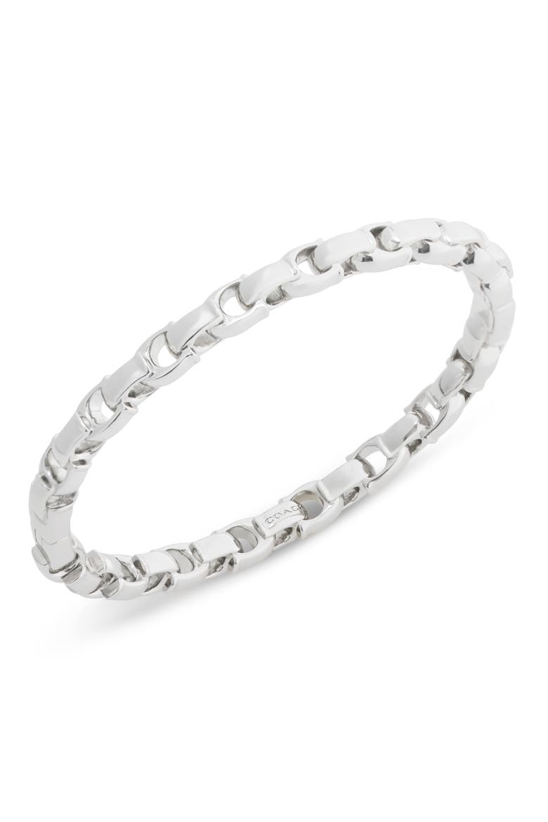 Signature Hinged Bangle, Alternate, color, RHODIUM