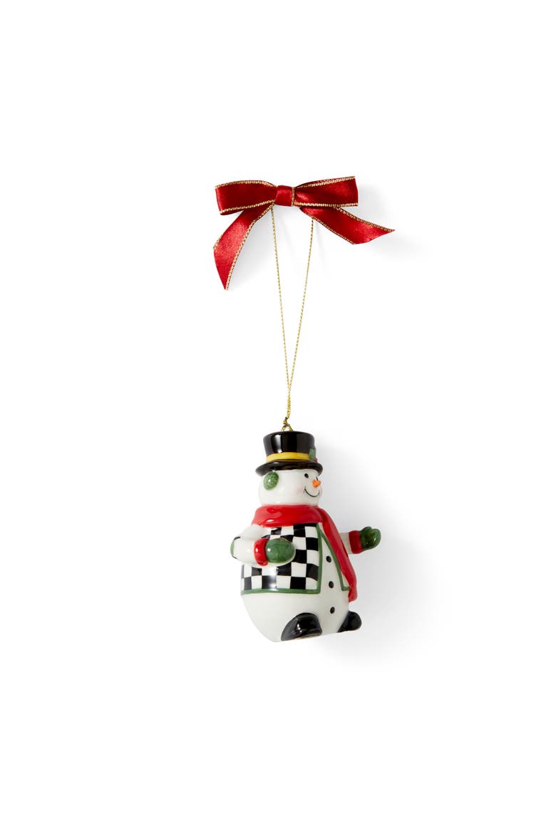Christmas Tree Black & White Snowman Ornament, Alternate, color, Multi