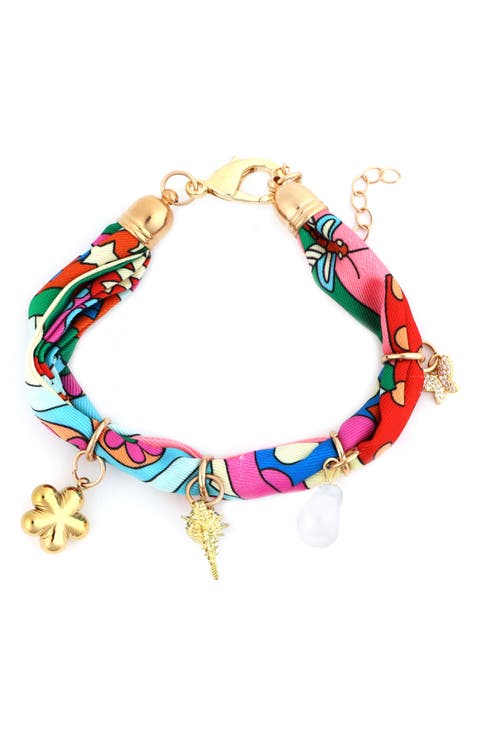 Print Fabric Charm Bracelet