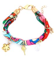 Panacea Print Fabric Charm Bracelet