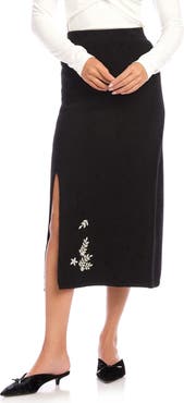 FIFTEEN TWENTY Brett Floral Embellished Sweater Skirt