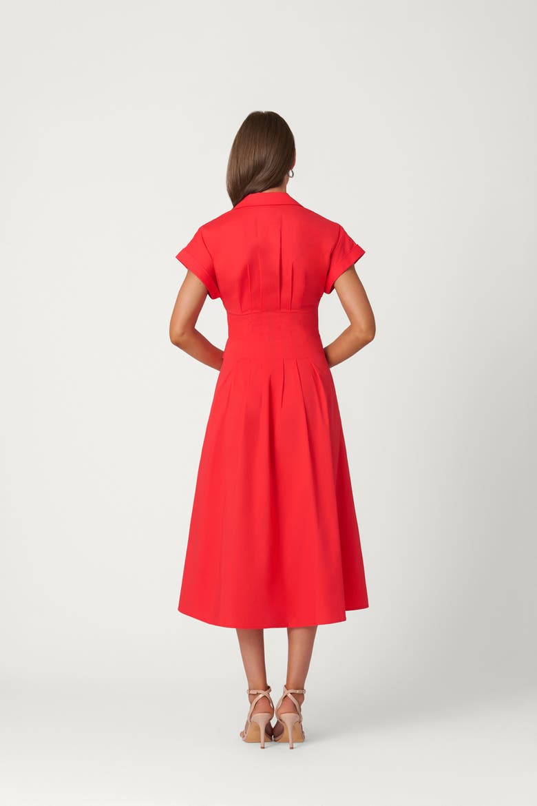 Cotton Poplin Beatrice Dress, Alternate, color, Tomato