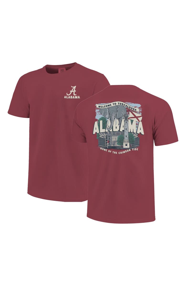 IMAGE ONE Youth Crimson Alabama Crimson Tide Comfort Colors Hyperlocal Campus Scene T-Shirt, Alternate, color, Crimson