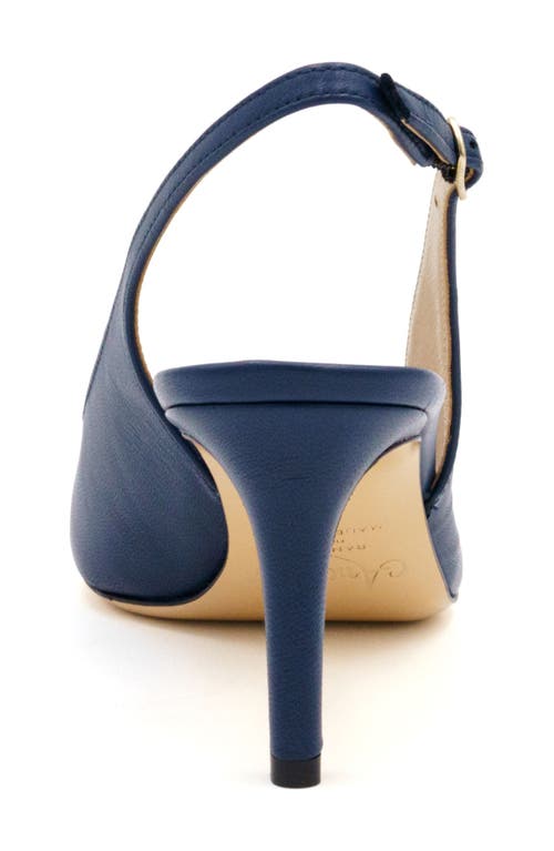 Amalfi By Rangoni Lauretta Slingback Cap Toe Pump In Navy Parm/white Parm