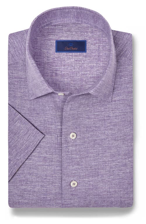 David Donahue Short Sleeve Linen & Cotton Sport Shirt