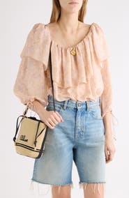 Chloé Painted Flower Silk Charmeuse Top