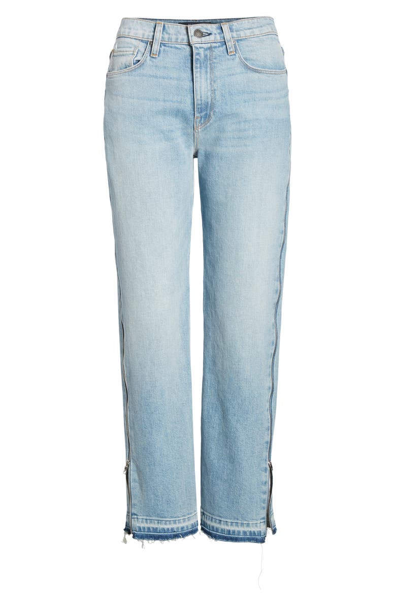 Hudson Jeans Holly High Waist Side Zip Crop Straight Leg Jeans, Alternate, color, 
