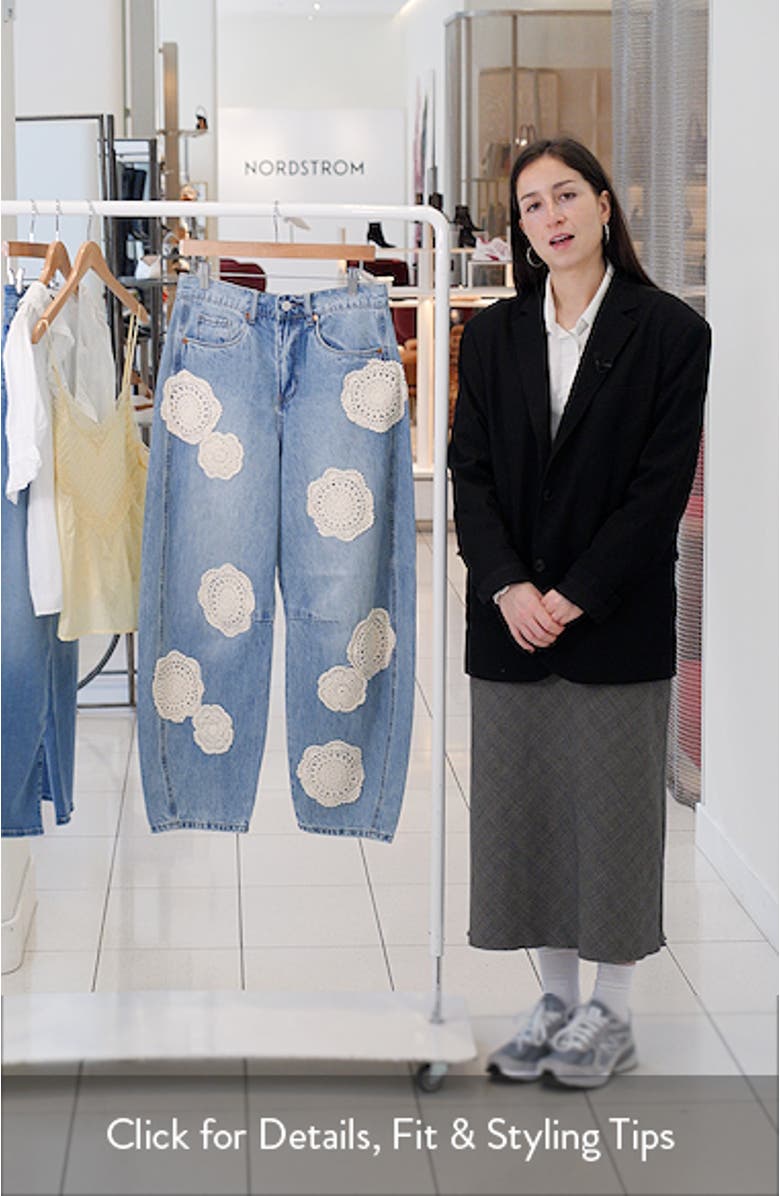 The Long Crochet Patch Barrel Leg Jeans, sales video thumbnail
