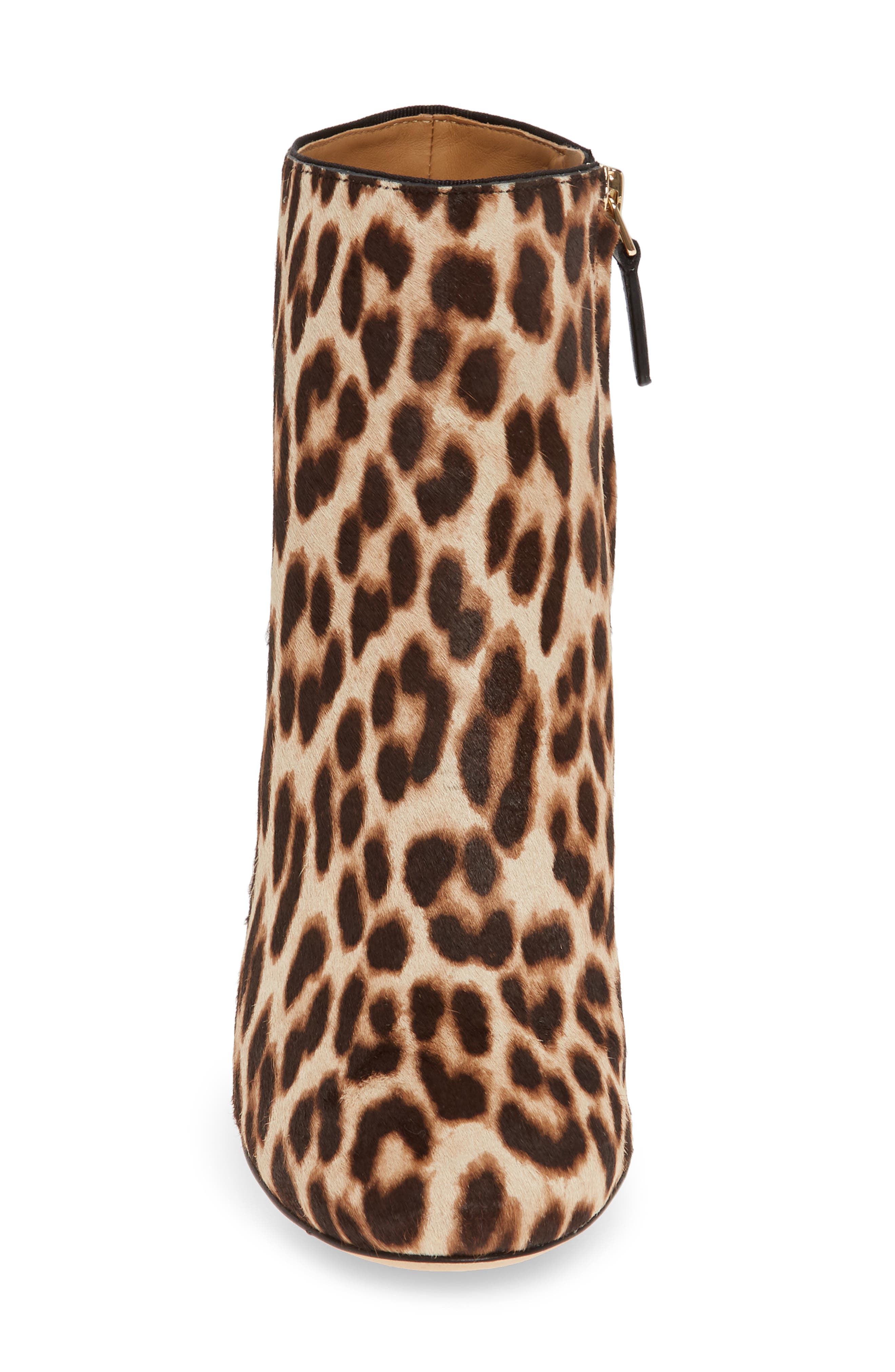 Gigi Logo Heel Genuine Calf Hair Bootie, Alternate, color, LEOPARD BROWN